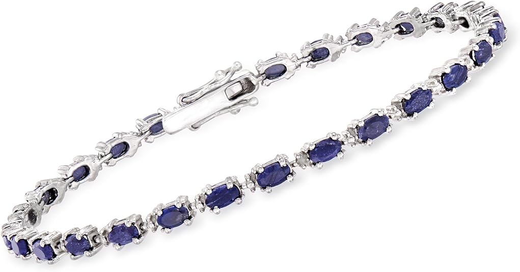 8.40 ct. t.w. Sapphire Bracelet With Diamonds in Sterling Silver