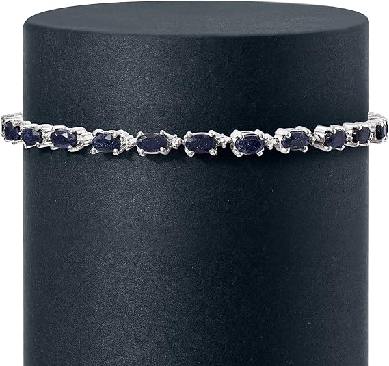 8.40 ct. t.w. Sapphire Bracelet With Diamonds in Sterling Silver