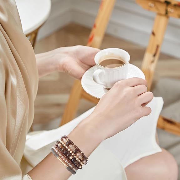 GOOJIDS Surfer Heishi Clay Bead Bracelets for Women