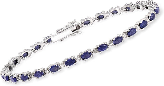8.40 ct. t.w. Sapphire Bracelet With Diamonds in Sterling Silver
