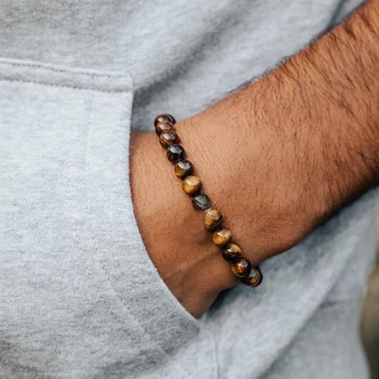 Tiger Eye Bracelet For Men 8MM Natural Stone